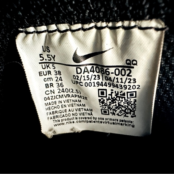 Nike Blazer Mid 77 Black Leather High Top Sneakers Mens 5.5 Lace Up Trainers - Picture 8 of 8